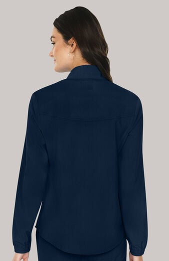 Women's Zip Front Shirttail Scrub Jacket Women's Zip Front Shirttail Scrub Jacket