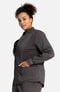 Women's Zip Front High-Low Solid Scrub Jacket, , large