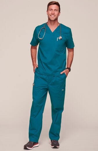 Men's Scrub Set: V-Neck Top & Utility Pant Men's Scrub Set: V-Neck Top & Utility Pant