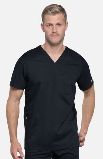 Men's Mesh Panel 2-Pocket V-Neck Scrub Top Men's Mesh Panel 2-Pocket V-Neck Scrub Top