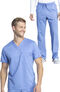Clearance Unisex Scrub Set: V-Neck Solid Top & Mid Rise Pant, , large