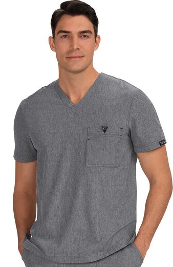 Men's Bryan V-Neck Chest Pocket Solid Scrub Top, Men's Bryan V-Neck Chest Pocket Solid Scrub Top
