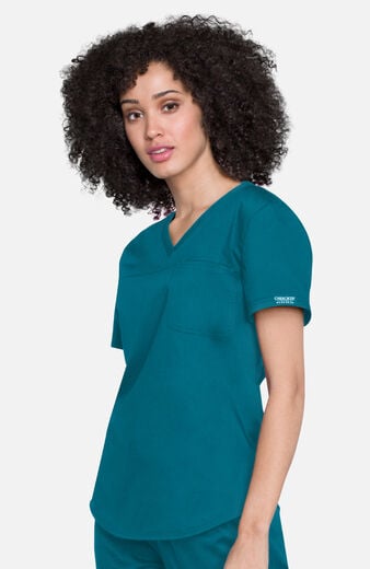 Women's V-Neck Tuck-In Solid Scrub Top Women's V-Neck Tuck-In Solid Scrub Top