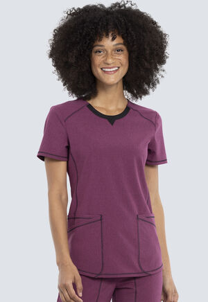 Heathered Round Neck Top, Heathered Round Neck Top