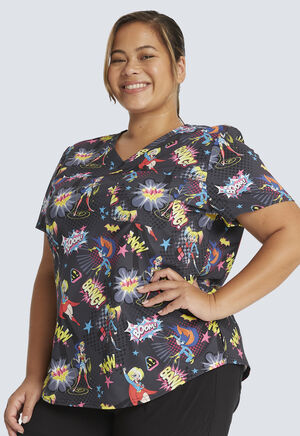 DC Comics Girls Have The Power Tuckable V-Neck Print Top