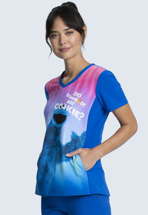 Cookie Monster Say Cookies V-Neck Top, , large