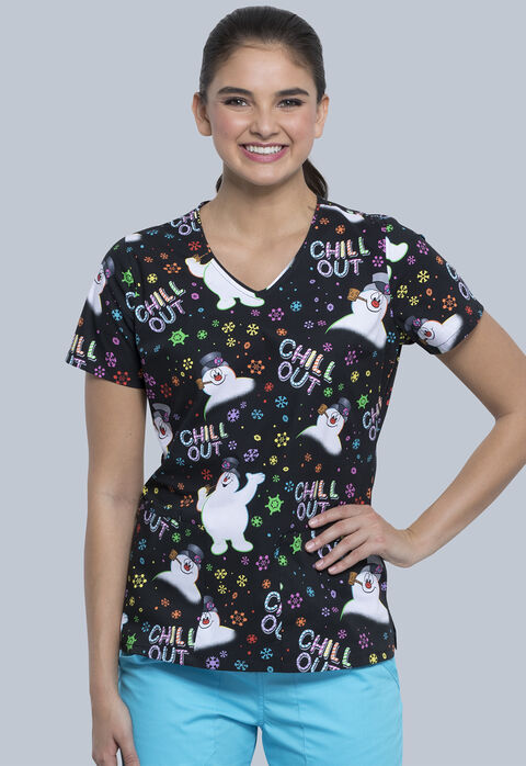 Frosty the Snowman Chill Out V-Neck Top, , large