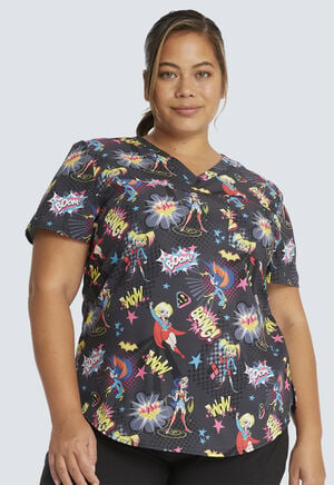 DC Comics Girls Have The Power Tuckable V-Neck Print Top