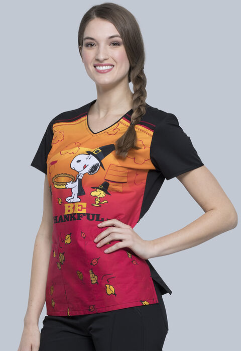 Snoopy Thanksgiving V-Neck Top, , large