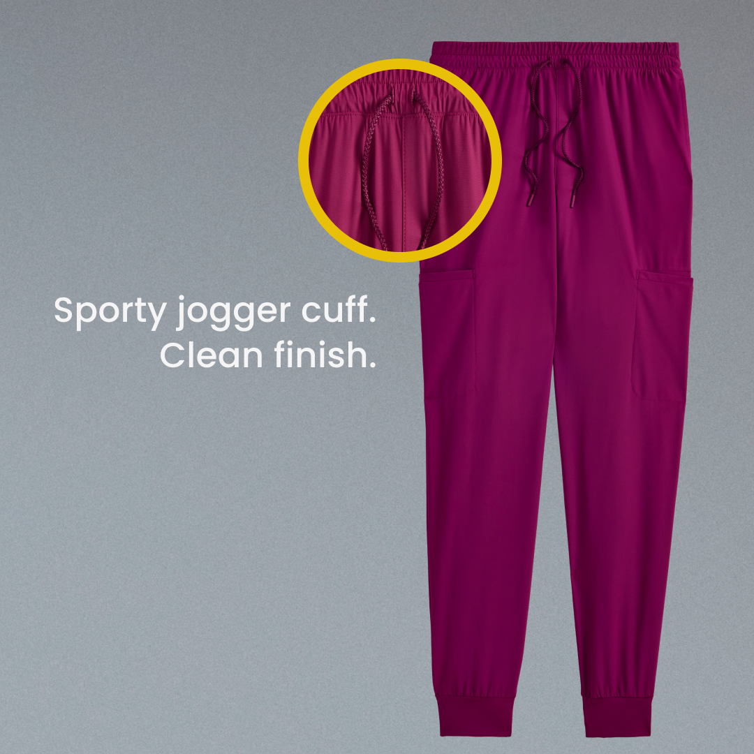 Sporty jogger cuff. Clean finish.