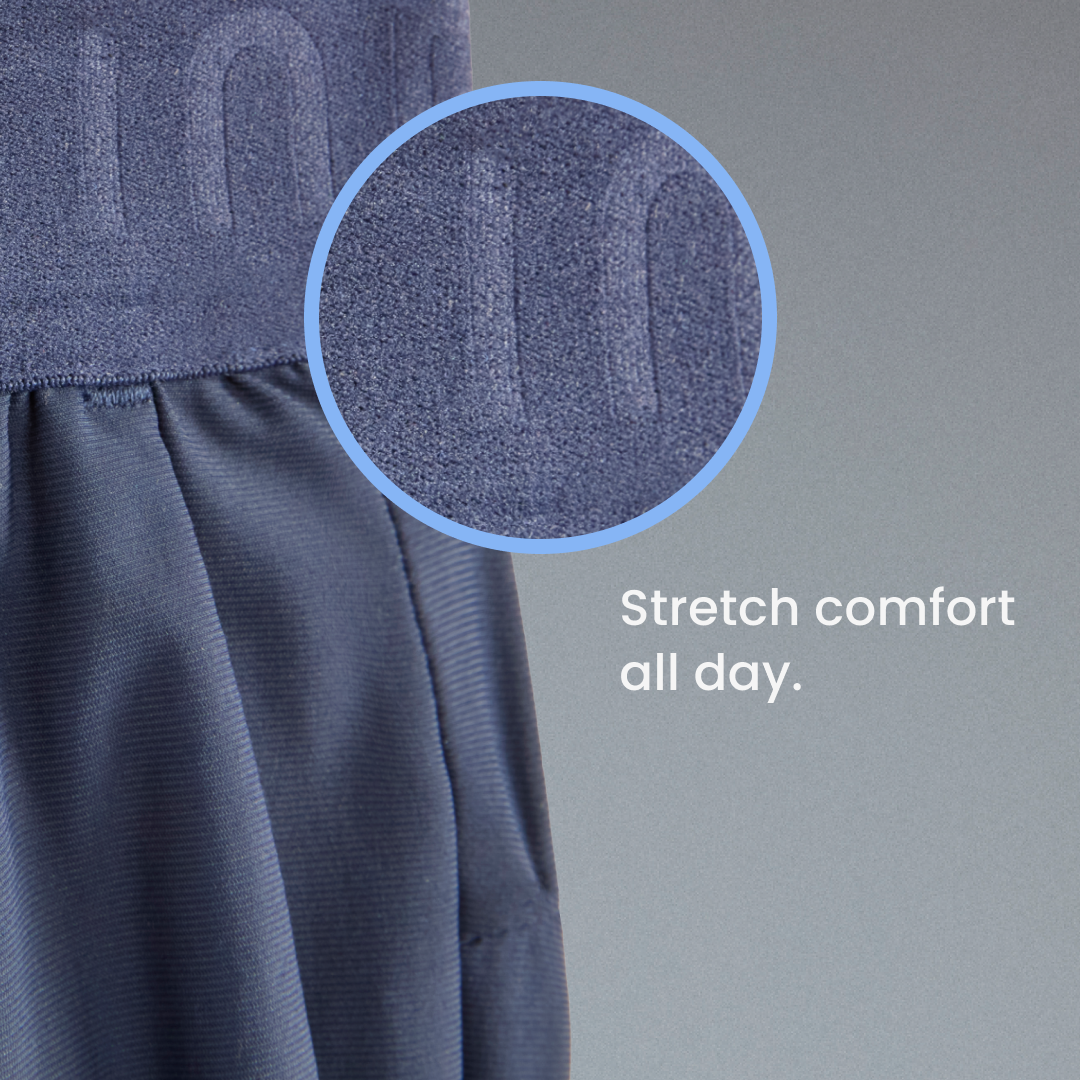 Stretch comfort all day.