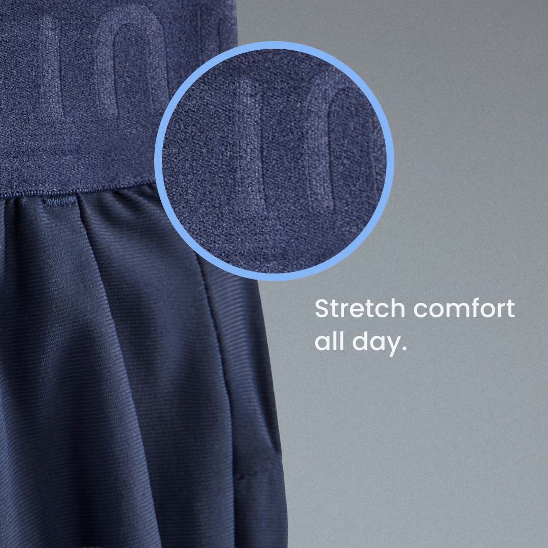 Stretch comfort all day.