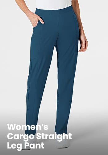shop w123 By wonderwink women's elastic waistband cargo scrub pant