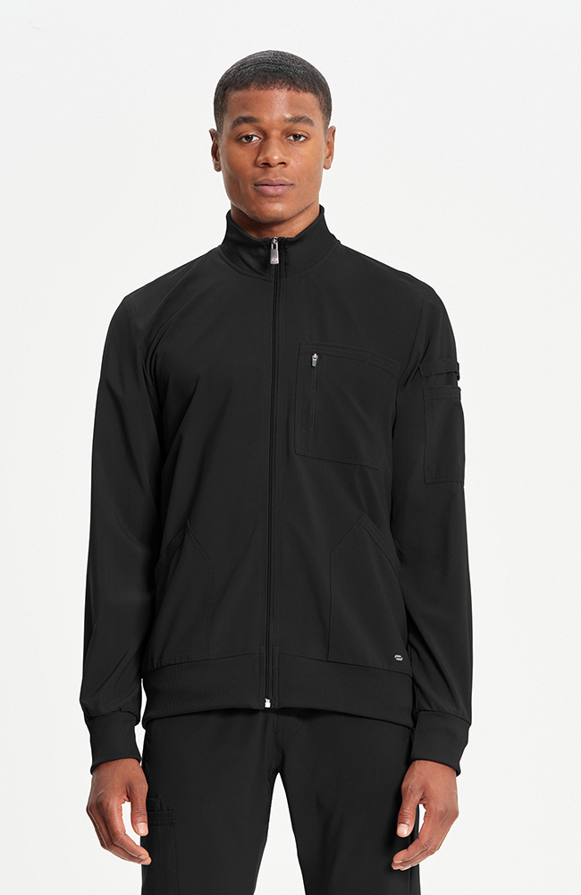 Men's Zip Front Rib Panel Scrub Jacket | Cherokee