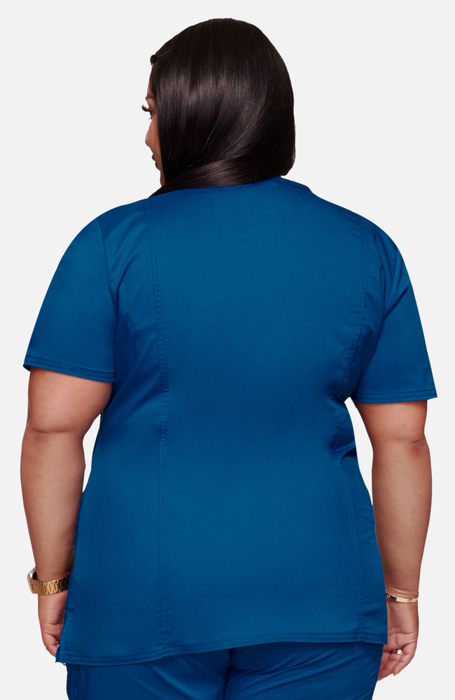 Women's Shaped 3-Pocket Mock Wrap Scrub Top | Cherokee