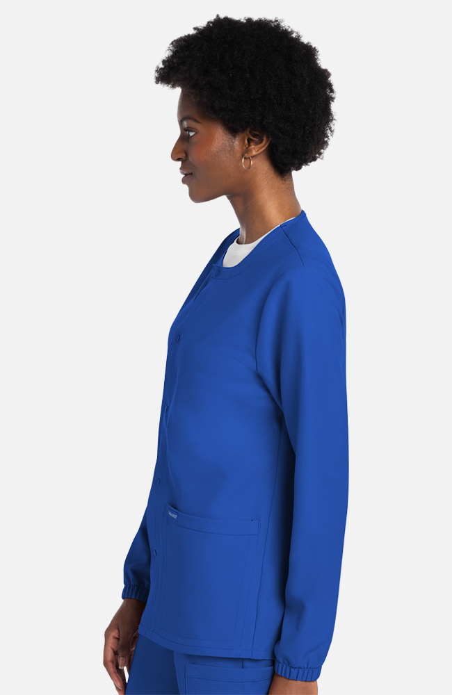 Unisex Snap-Front Crew Neck Scrub Jacket | Cherokee Uniforms