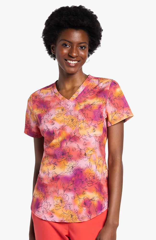 売れ筋商品|||ラッキーブランド カットソー トップス レディース Women's Hanky-Hem Scarf Top Pink Floral HANKY HEM SCARF TOP | Lucky Brand
