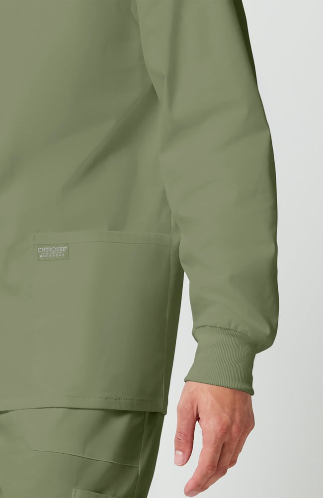 Men's Snap Front Warm-Up Solid Scrub Jacket