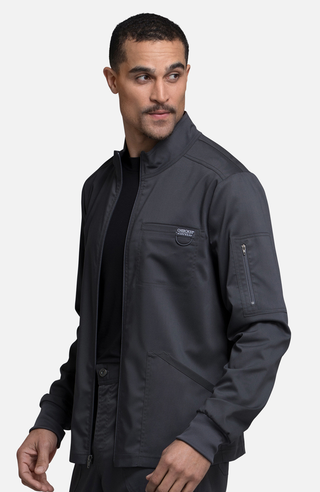 Revolution by Cherokee Workwear Men's Zip Up Solid Scrub