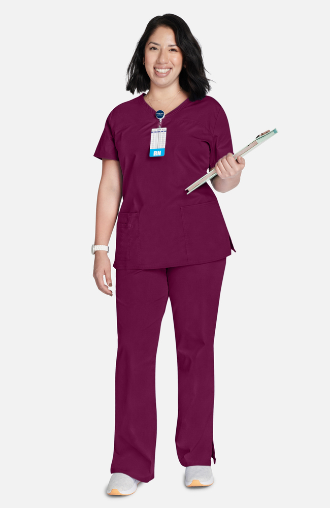  Cherokee Women Scrubs Top Workwear Core Stretch V-Neck 24703,  S, Ciel: Medical Scrubs Shirts: Clothing, Shoes & Jewelry