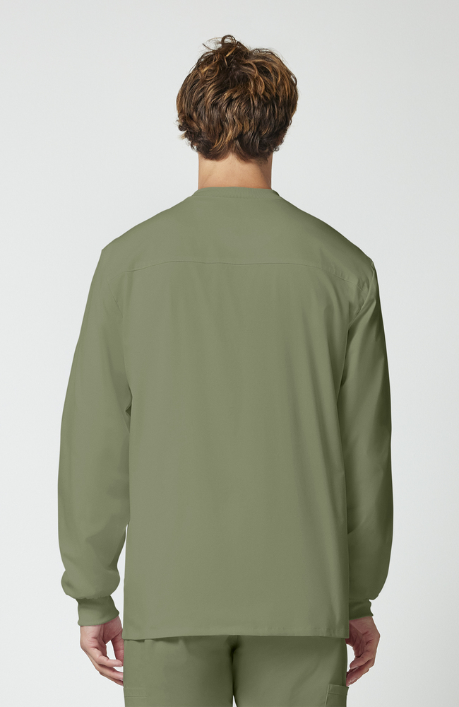 Men's Snap Front Warm-Up Solid Scrub Jacket