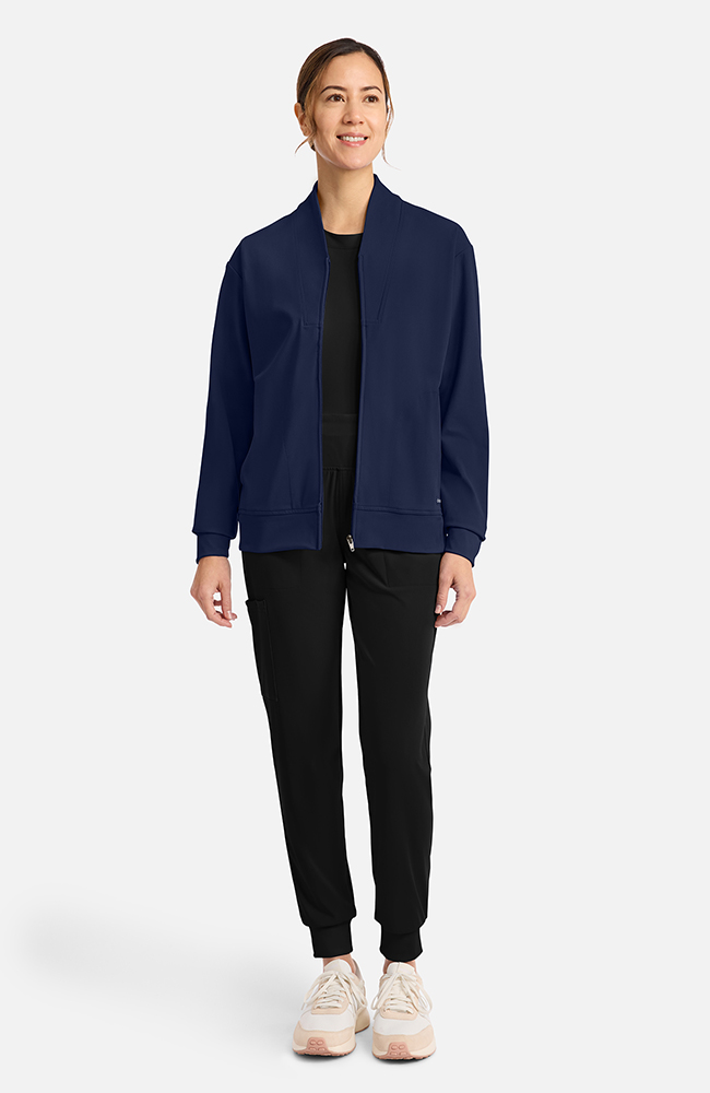 Women's 2-Pocket Shawl Collar Warm Up Scrub Jacket | Cherokee