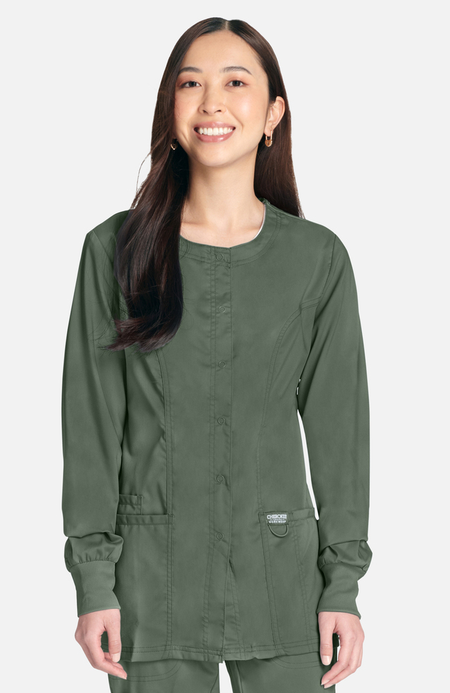 Women's Snap Front Solid Scrub Jacket | Cherokee Uniforms