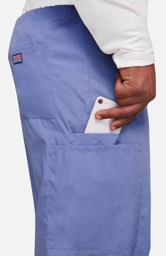 Unisex Drawstring Cargo Scrub Pant with Cell Phone Pocket