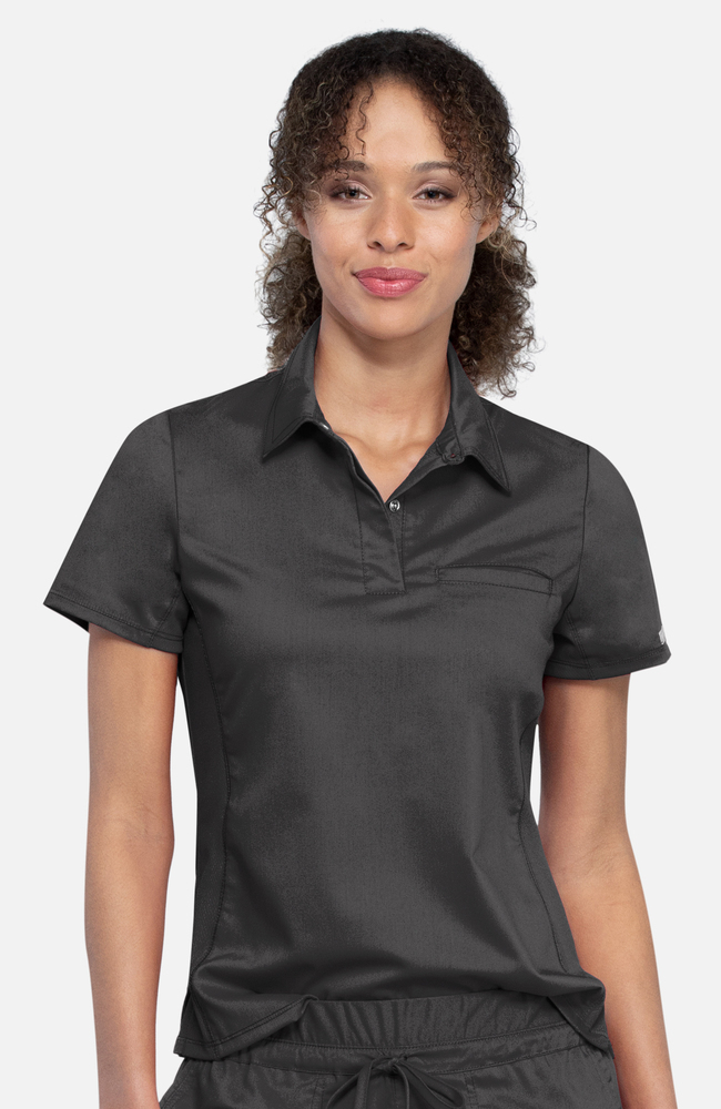 トップス POWER SHOULDER POLO TOPS Women's Snap Front Polo Scrub Top | Cherokee Uniforms