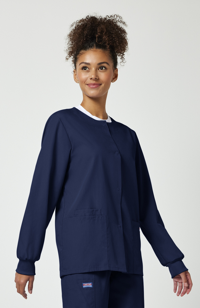 Women's Snap Front Scrub Jacket | Cherokee