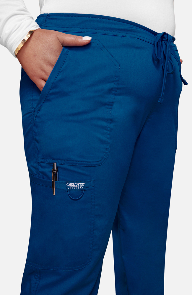 Form By Cherokee CK095 Women's Scrub Pants - Stretchy Knit Drawstring Medical Pants