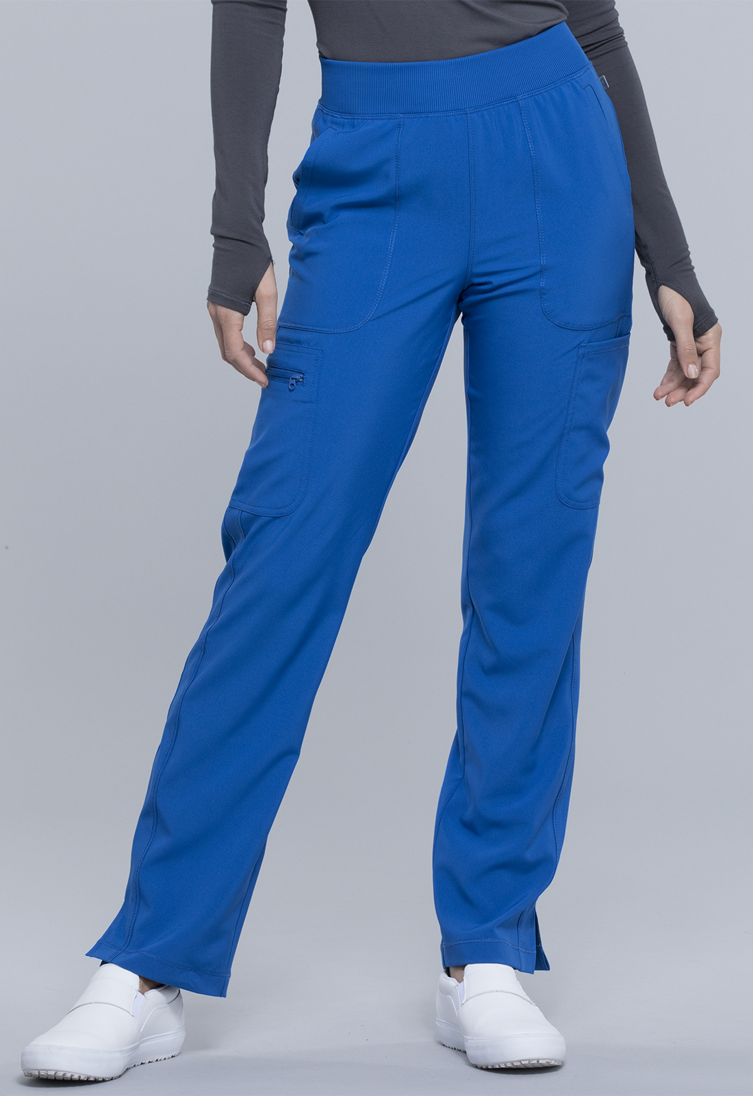 Taupe Cherokee Scrubs Flexibles Mid Rise Knit Waist Pull On Pants 1031