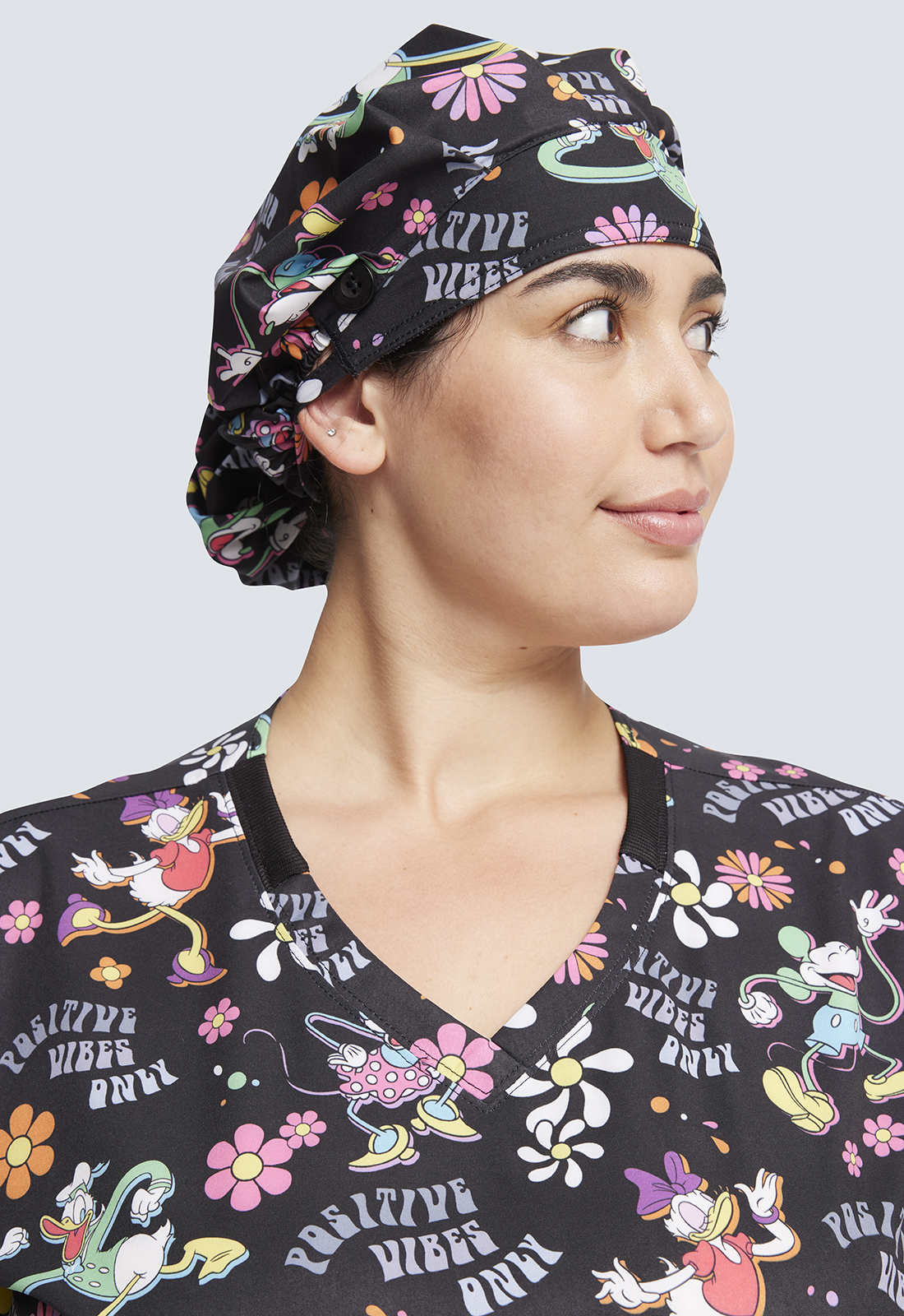 Unisex Print Bouffant Scrubs Hat